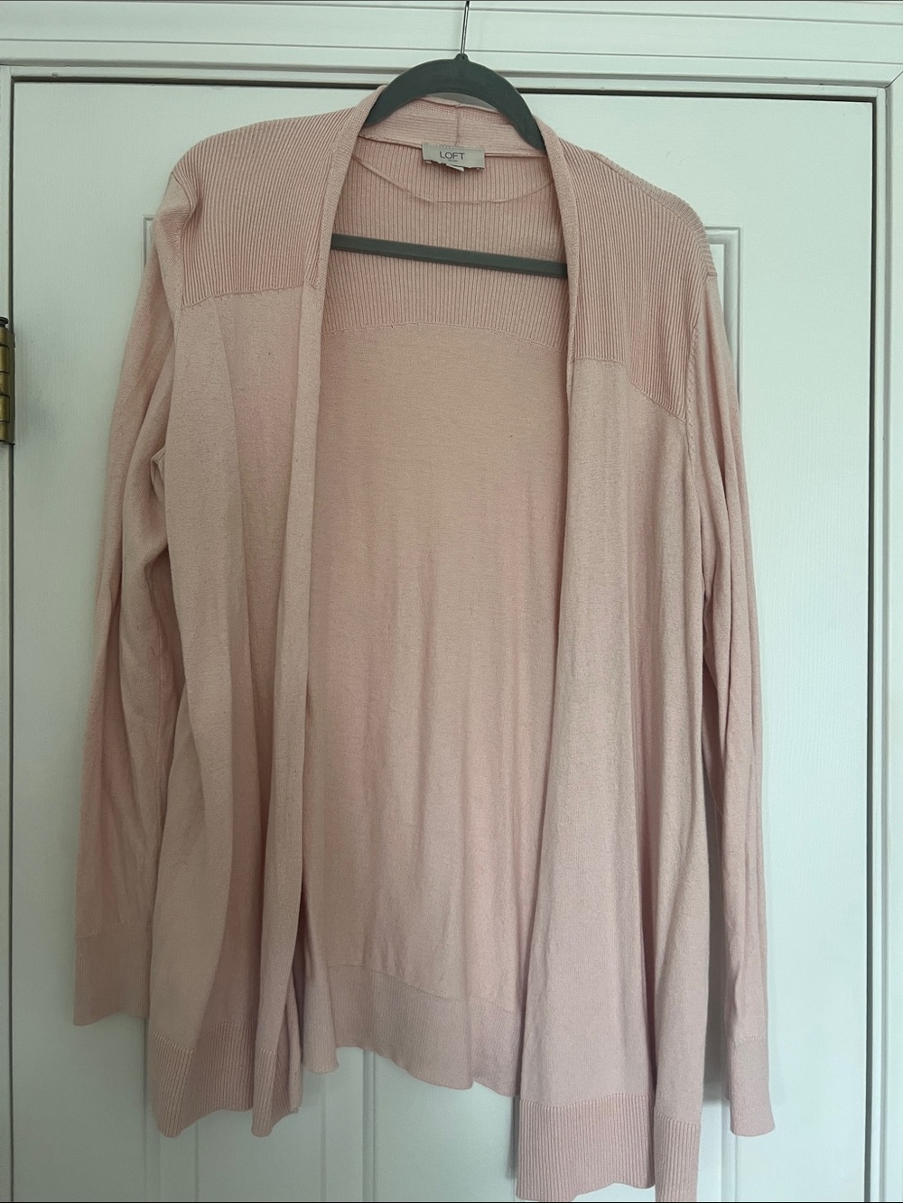 LOFT Open-Front Lightweight Cardigan - Blush
